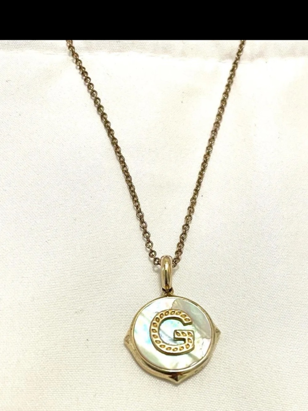 Kendra Scott Gold and Mother-of-Pearl Initial 'G' Pendant Necklace